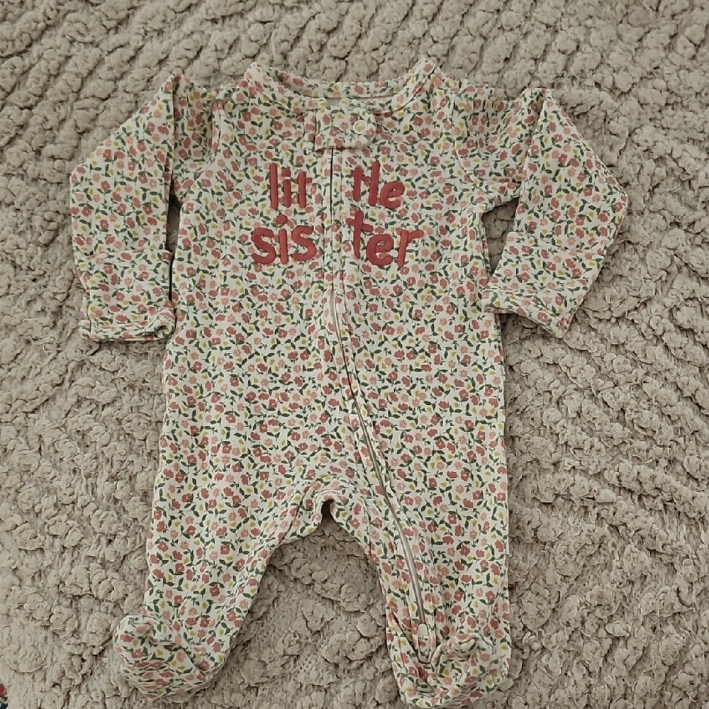 Carter's Pink and Green Footies One Piece